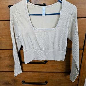 Aerie cropped long sleeve top